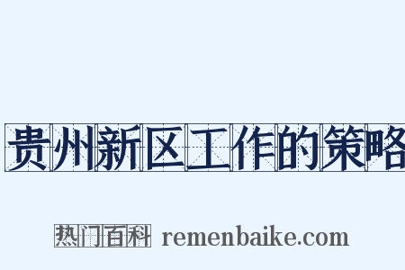 贵州新区工作的策略是什么意思的图片